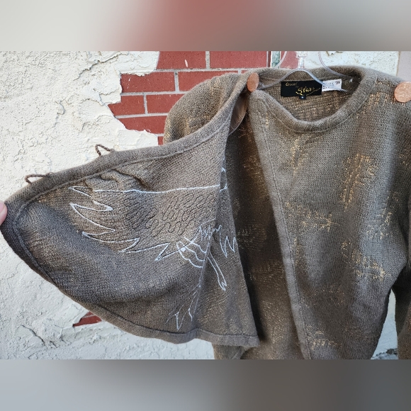 Small FIT Large ! vintage Grace by Starr DUCK bird long sleeve wrap sweater - Picture 13 of 16